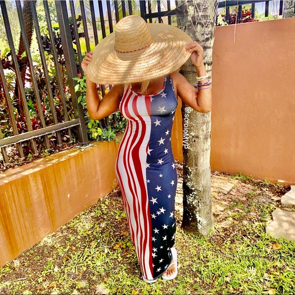 Red White & Blue Maxi Dress